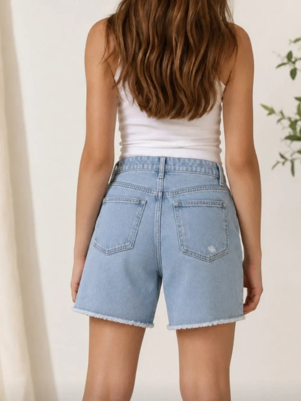 OLD NAVY High-Waisted Girls Cut-Off Bermuda Shorts|Medium Wash - Size 14- NWT
